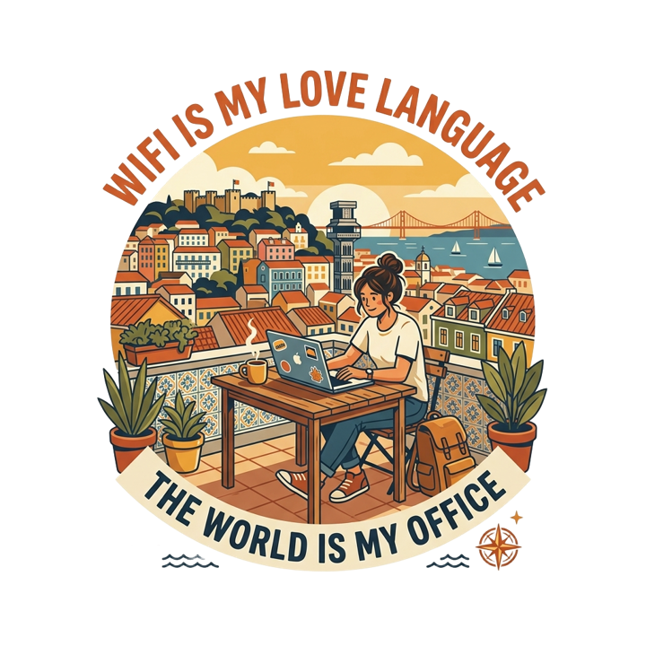 Digital Nomad — coffee lovers t-shirt design by Bazzai Studio