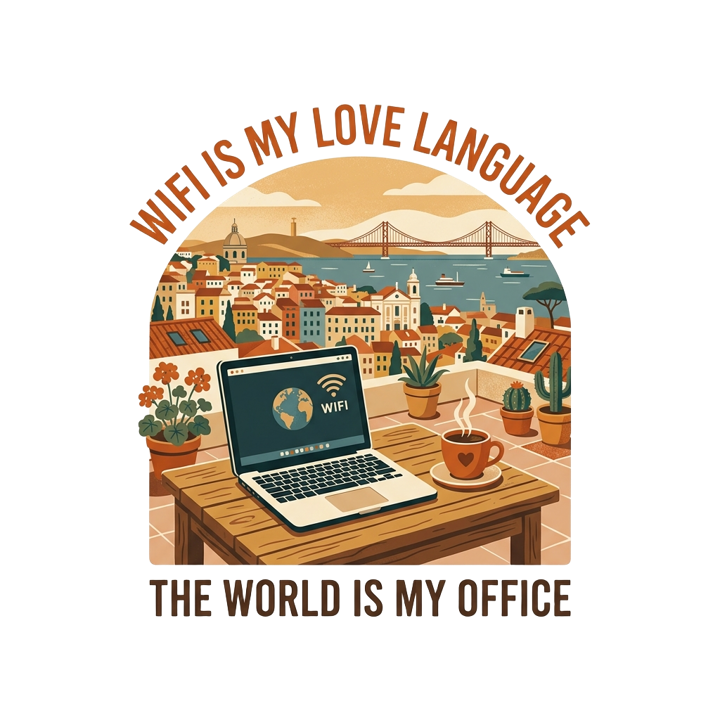 Digital Nomad — coffee lovers t-shirt design by Bazzai Studio