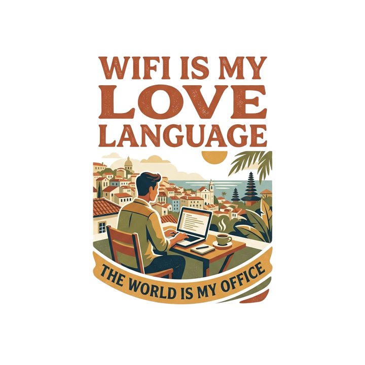 Digital Nomad — coffee lovers t-shirt design by Bazzai Studio