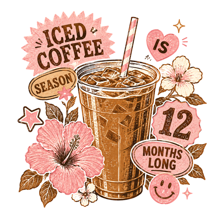 Iced Coffee Aesthetic — coffee lovers t-shirt design by Bazzai Studio
