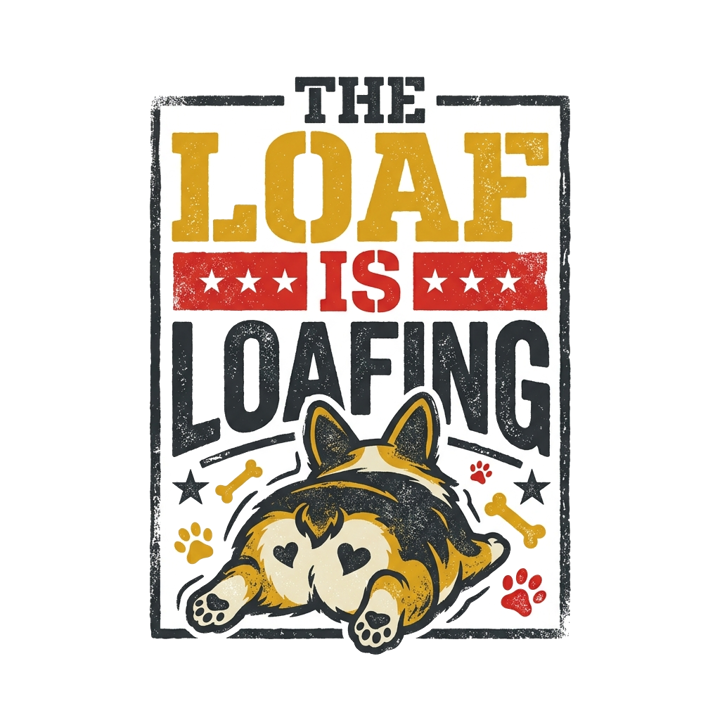 The Loaf Is Loafing — corgi owner club t-shirt design by Bazzai Studio