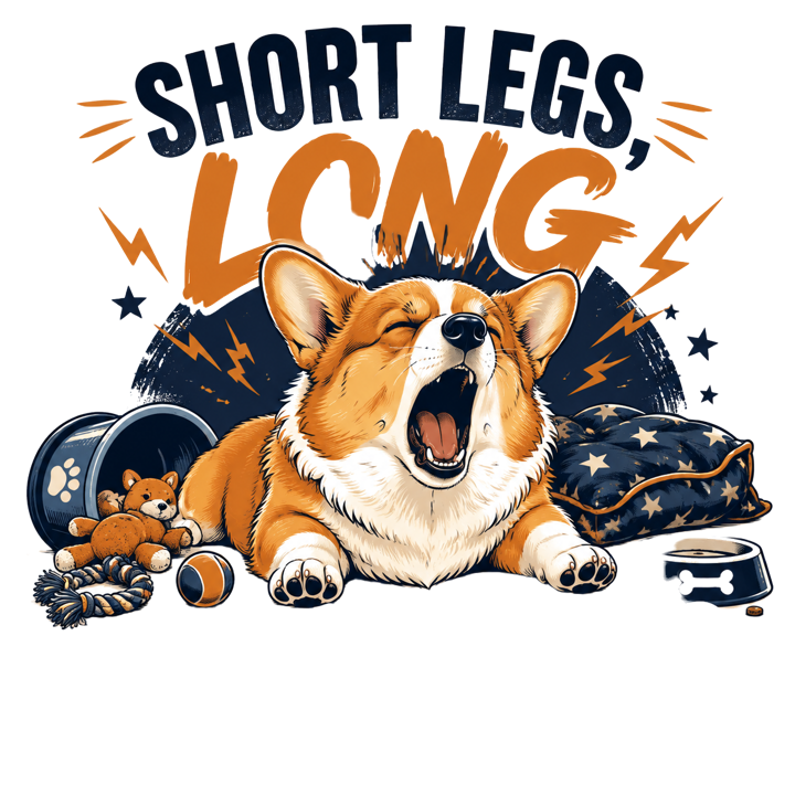 Short Legs, Long Tantrums — corgi owner club t-shirt design by Bazzai Studio