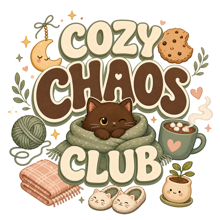 COZY CHAOS CLUB — cute cozy animals t-shirt design by Bazzai Studio