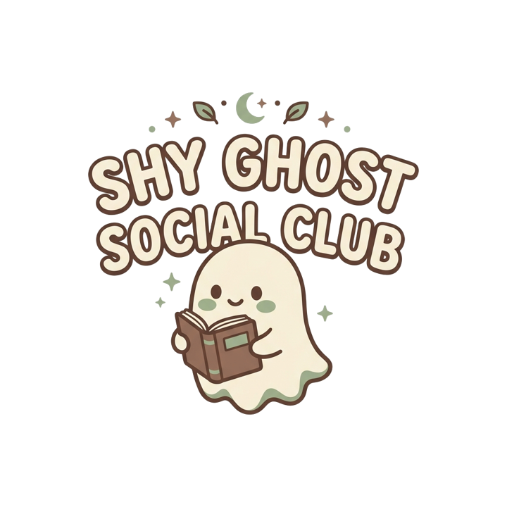 Shy Ghost Social Club — cute cozy animals t-shirt design by Bazzai Studio