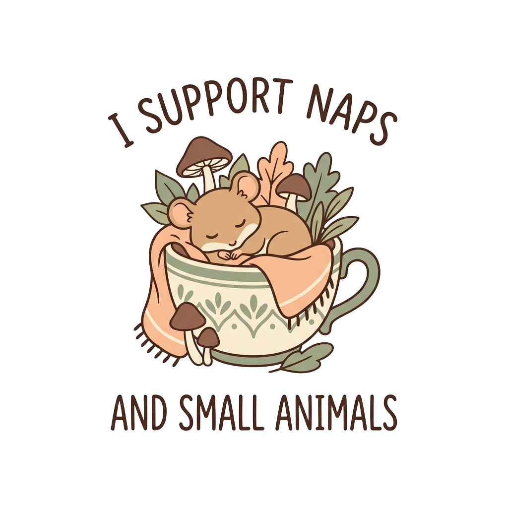 I SUPPORT NAPS AND SMALL ANIMALS — art by Bazzai Studio