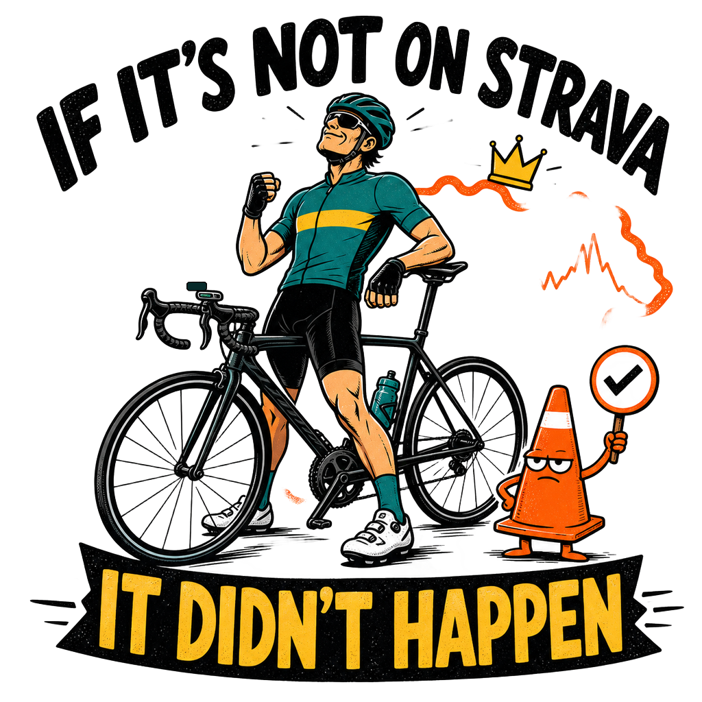 IF IT'S NOT ON STRAVA IT DIDN'T HAPPEN — art by Bazzai Studio