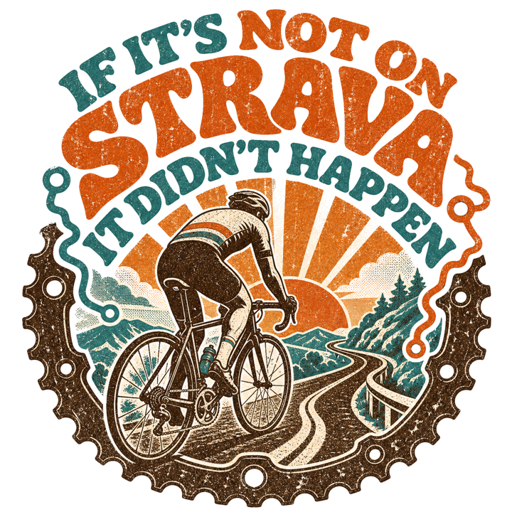 IF IT'S NOT ON STRAVA IT DIDN'T HAPPEN — cyclist life t-shirt design by Bazzai Studio