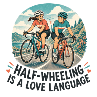 HALF-WHEELING IS A LOVE LANGUAGE — art by Bazzai Studio