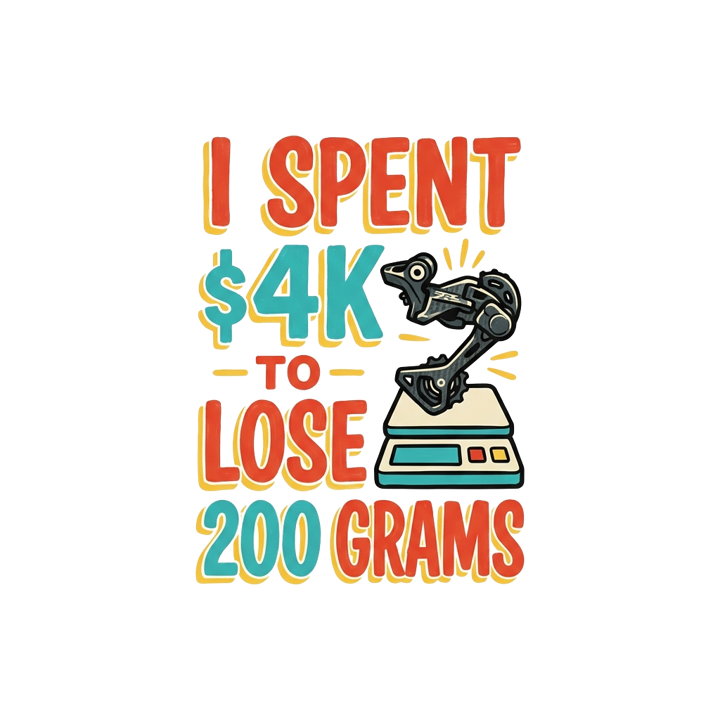 I SPENT $4K TO LOSE 200 GRAMS — cyclist life t-shirt design by Bazzai Studio