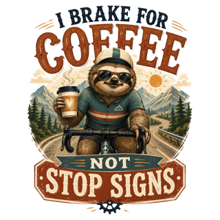 I BRAKE FOR COFFEE NOT STOP SIGNS — art by Bazzai Studio