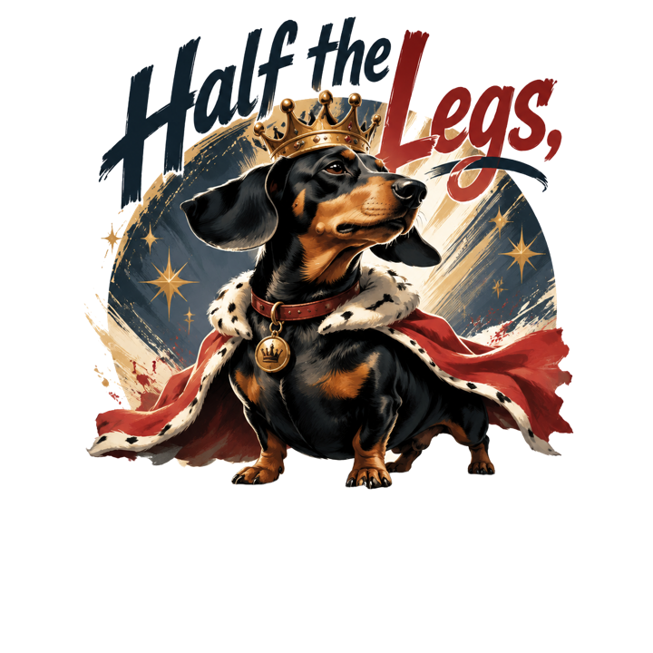 Half the Legs, Twice the Drama — dachshund owner t-shirt design by Bazzai Studio