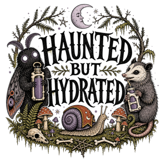 HAUNTED BUT HYDRATED — art by Bazzai Studio