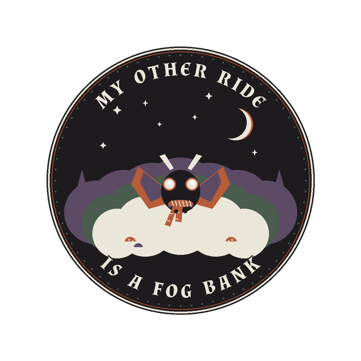 MY OTHER RIDE IS A FOG BANK — dark cozy weird t-shirt design by Bazzai Studio