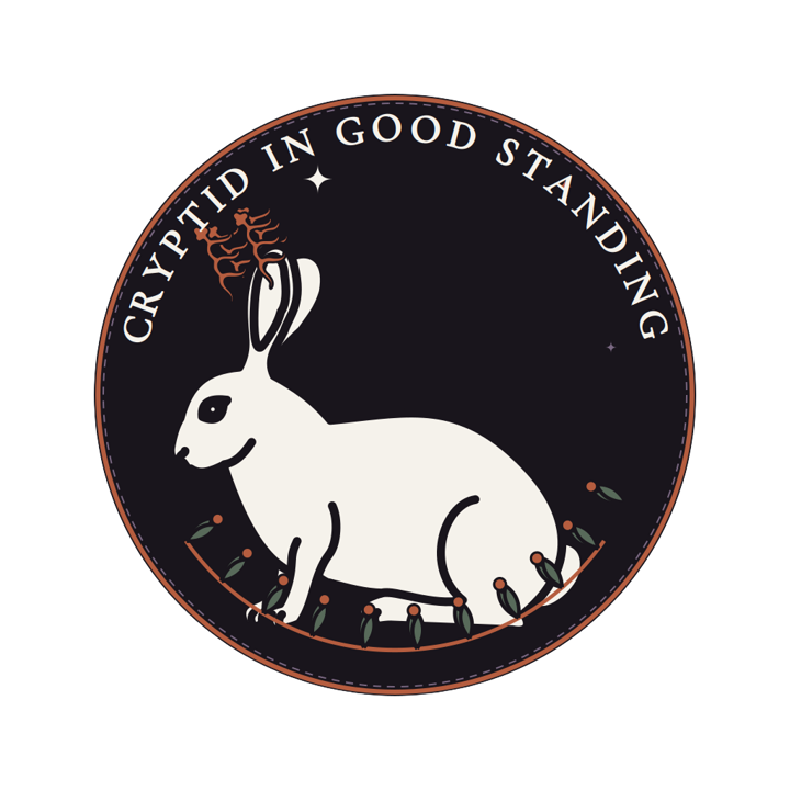 CRYPTID IN GOOD STANDING — dark cozy weird t-shirt design by Bazzai Studio
