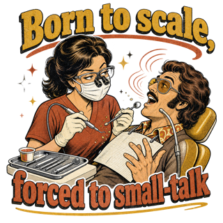 Born to scale, forced to small-talk — art by Bazzai Studio