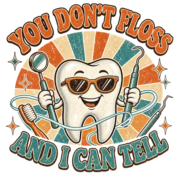 YOU DON'T FLOSS AND I CAN TELL — dentalhygiene t-shirt design by Bazzai Studio