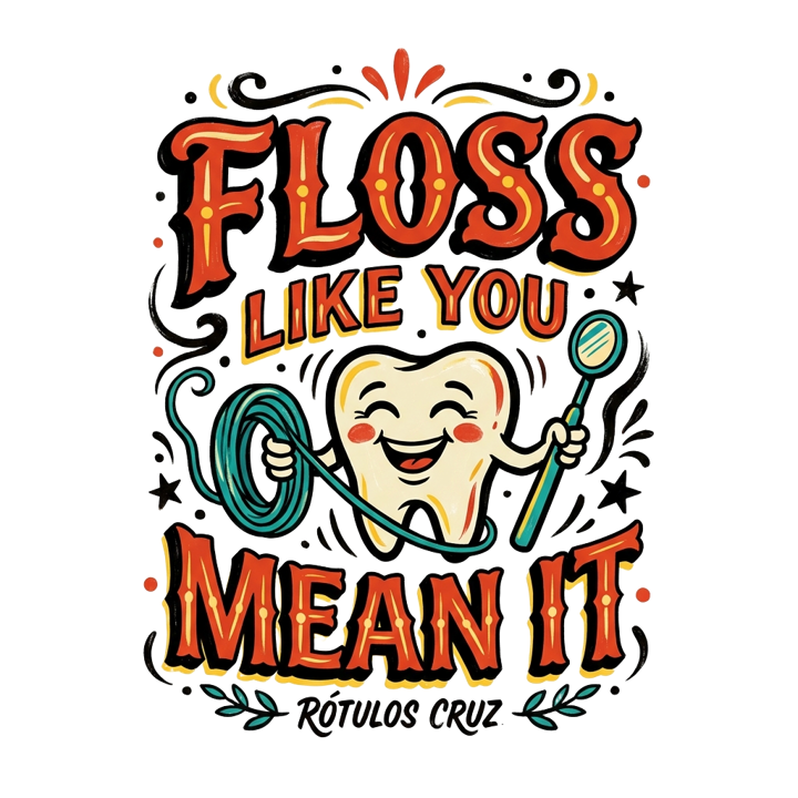 Floss like you mean it — dentalhygiene t-shirt design by Bazzai Studio