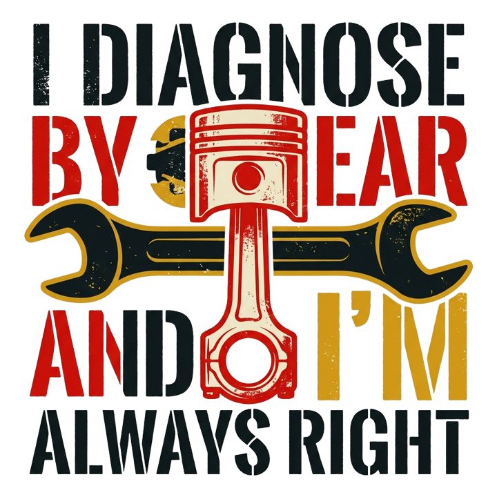 I diagnose by ear and I'm always right — dieselmechanic t-shirt design by Bazzai Studio