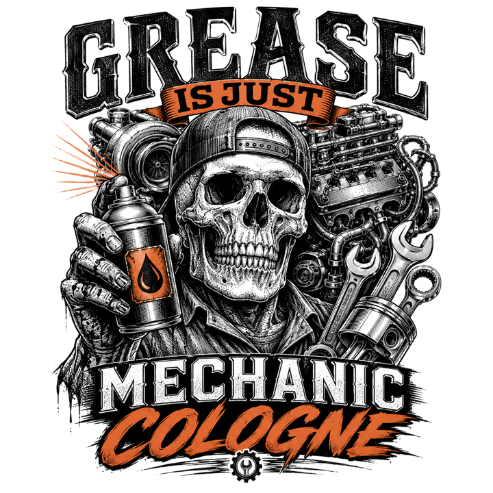 Grease is just mechanic cologne — mechanic t-shirt design by Bazzai Studio