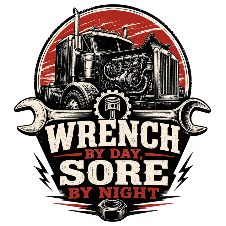 Wrench by day, sore by night — mechanic t-shirt design by Bazzai Studio
