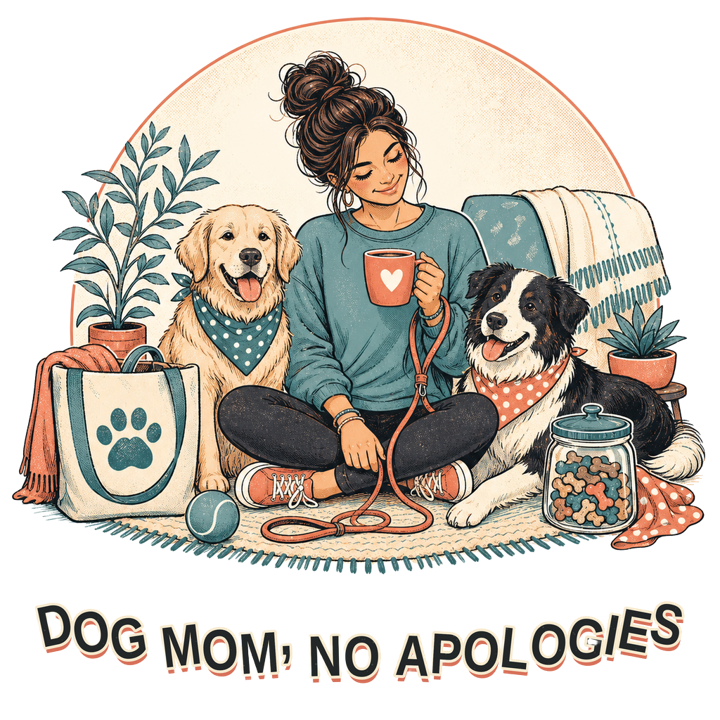 DOG MOM, NO APOLOGIES — dog mom life t-shirt design by Bazzai Studio