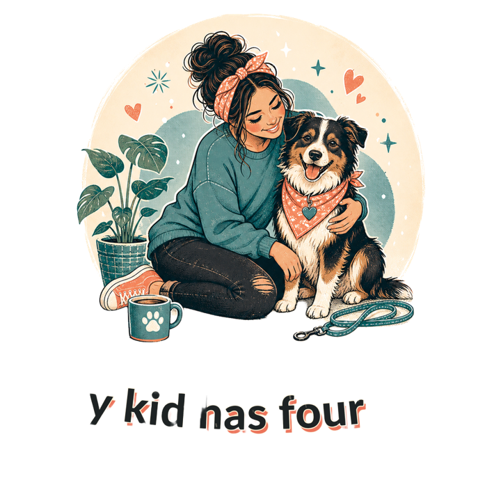 My kid has four legs — dogmom t-shirt design by Bazzai Studio