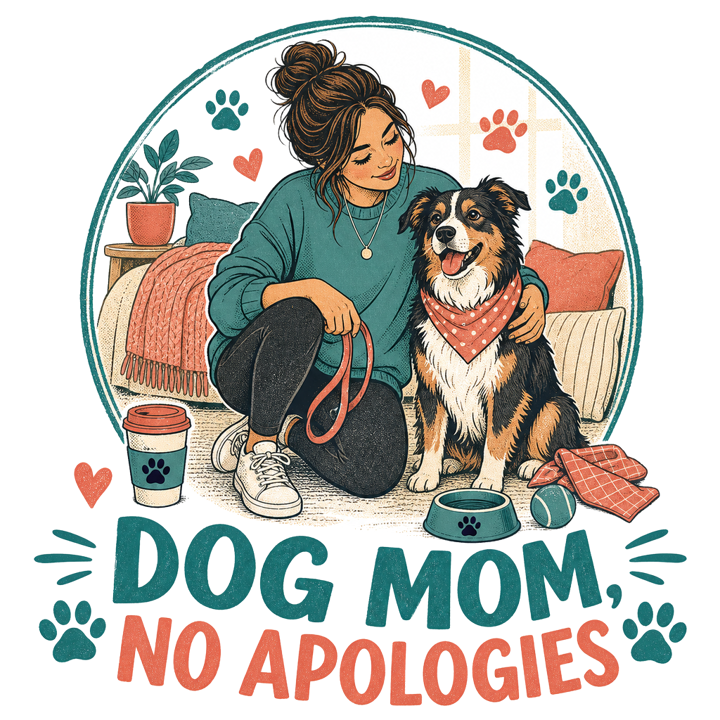 DOG MOM, NO APOLOGIES — dog mom life t-shirt design by Bazzai Studio