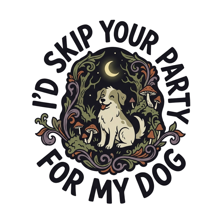 I'd skip your party for my dog — dog mom life t-shirt design by Bazzai Studio