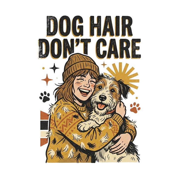 DOG HAIR DON'T CARE — dog lover t-shirt design by Bazzai Studio