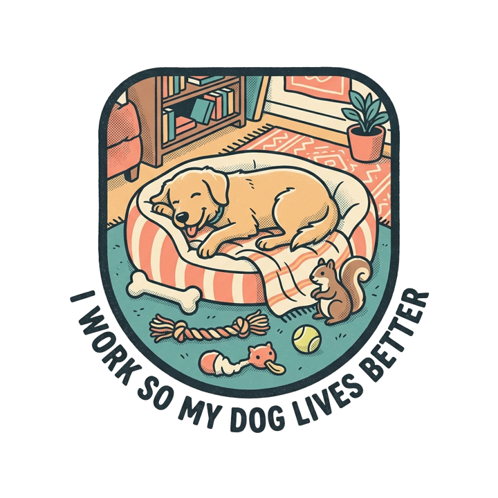 I WORK SO MY DOG LIVES BETTER — dog lover t-shirt design by Bazzai Studio