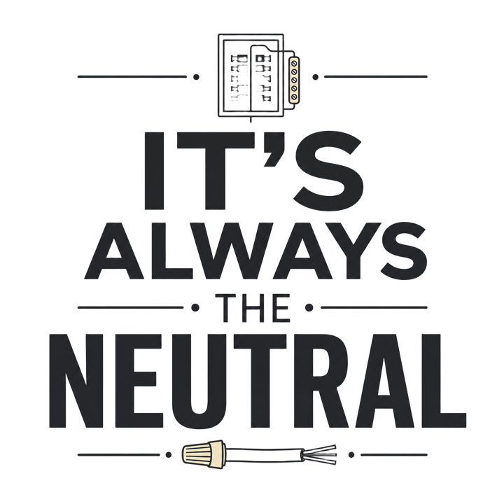 IT'S ALWAYS THE NEUTRAL — electrician trade t-shirt design by Bazzai Studio