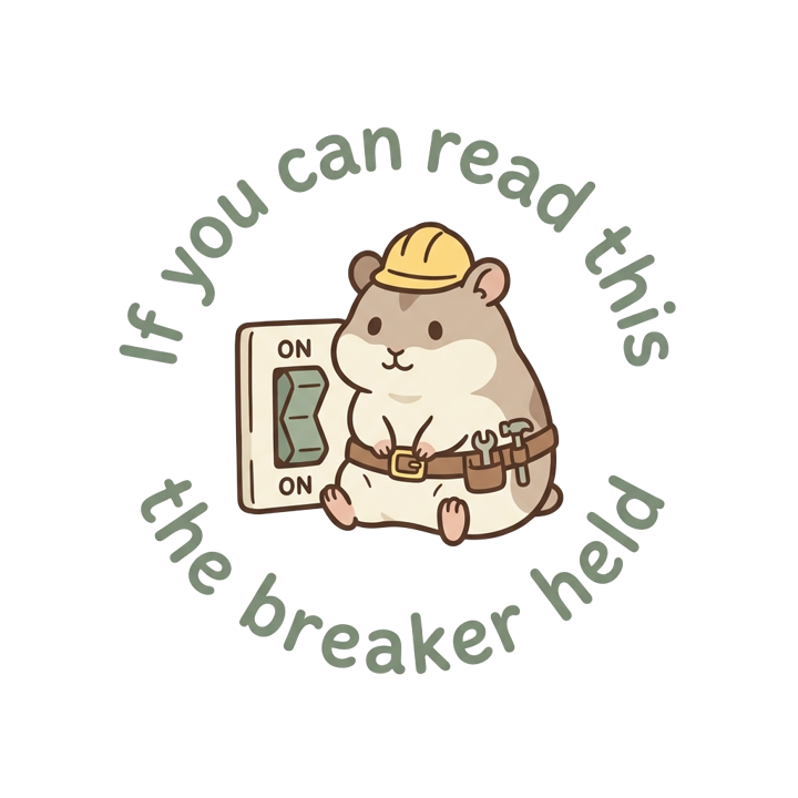 If you can read this the breaker held — electrician trade t-shirt design by Bazzai Studio