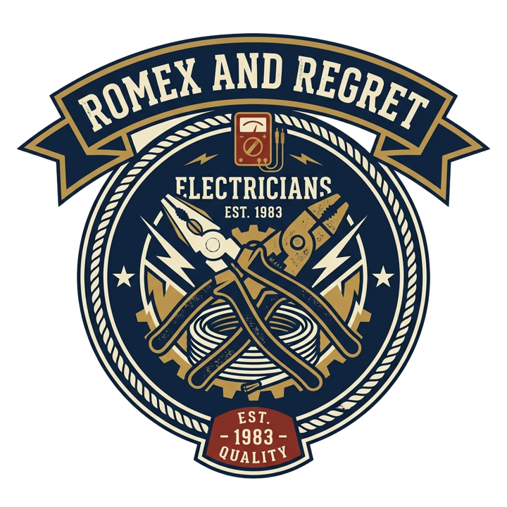 Romex and regret — electrician t-shirt design by Bazzai Studio