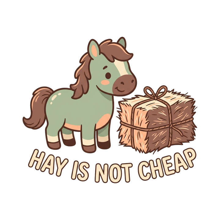 HAY IS NOT CHEAP — equestrian life t-shirt design by Bazzai Studio
