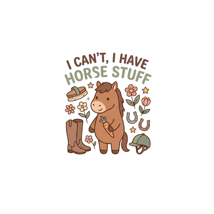 I CAN'T, I HAVE HORSE STUFF — horse t-shirt design by Bazzai Studio