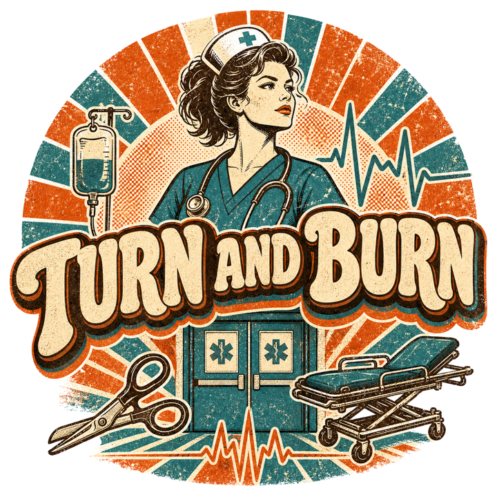 TURN AND BURN — ernurse t-shirt design by Bazzai Studio