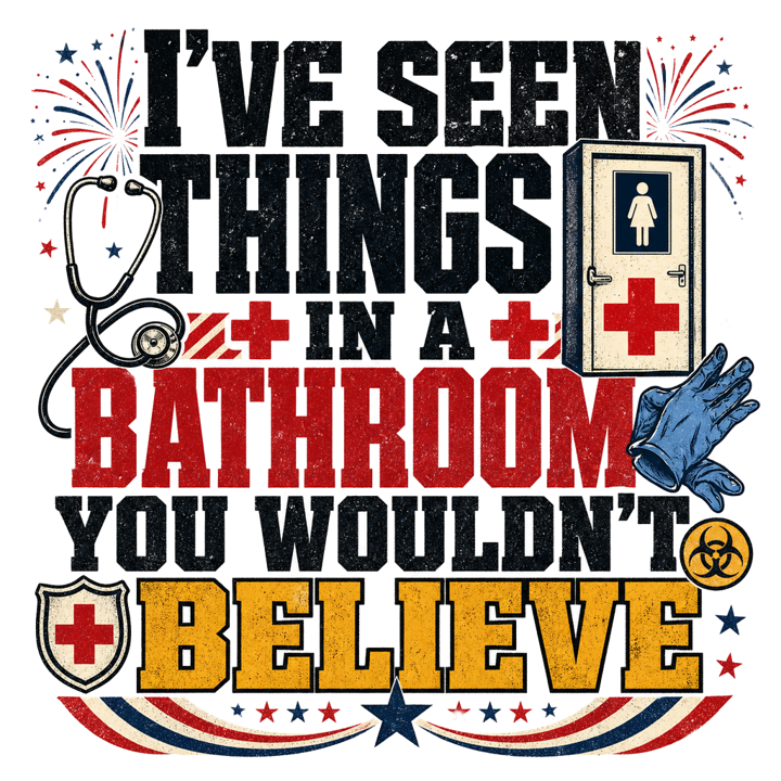 I've seen things in a bathroom you wouldn't believe — er nurse humor t-shirt design by Bazzai Studio