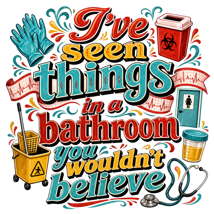 I've seen things in a bathroom you wouldn't believe — er nurse humor t-shirt design by Bazzai Studio