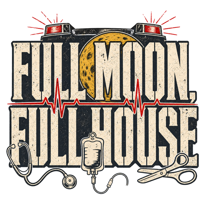 FULL MOON, FULL HOUSE — ernurse t-shirt design by Bazzai Studio
