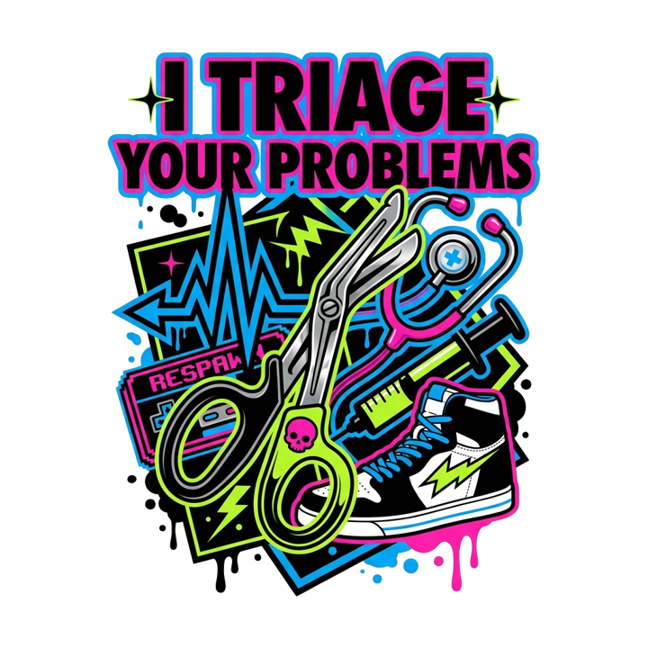 I triage your problems — er nurse humor t-shirt design by Bazzai Studio