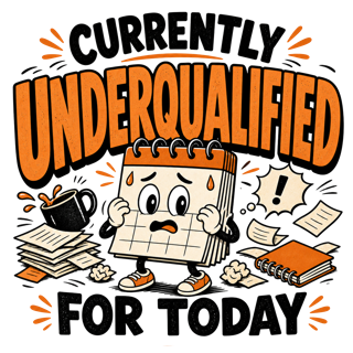 Currently Underqualified For Today — art by Bazzai Studio