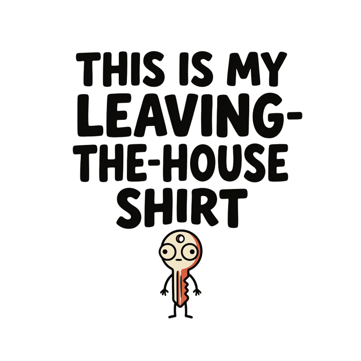 THIS IS MY LEAVING-THE-HOUSE SHIRT — evergreen absurd humor t-shirt design by Bazzai Studio