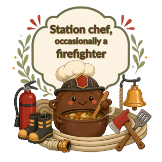 Station chef, occasionally a firefighter — art by Bazzai Studio