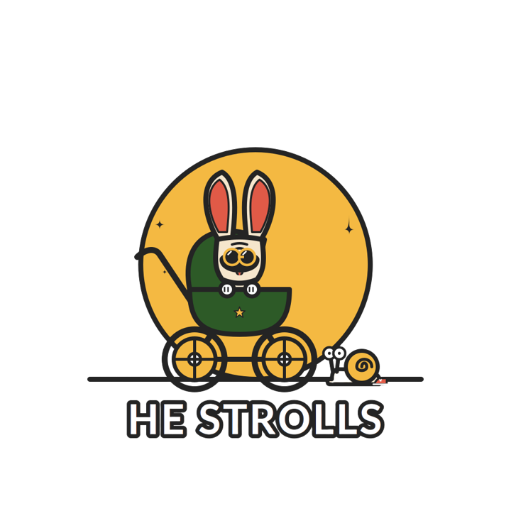 He Doesn't Walk, He Strolls — french bulldog owner t-shirt design by Bazzai Studio