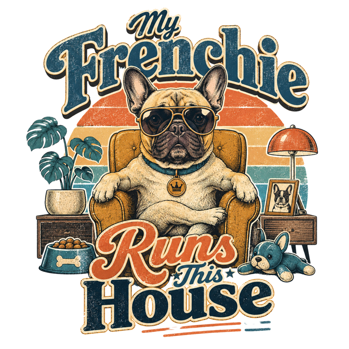 My Frenchie Runs This House — french bulldog owner t-shirt design by Bazzai Studio