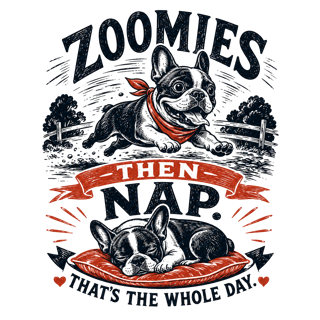 ZOOMIES THEN NAP. THAT'S THE WHOLE DAY. — art by Bazzai Studio