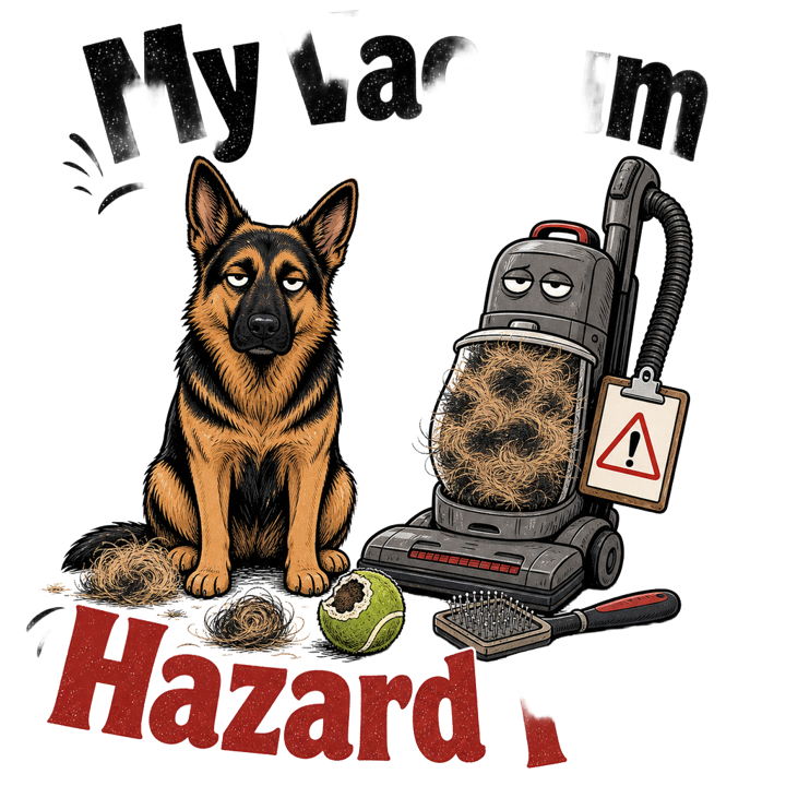 My Vacuum Filed for Hazard Pay — german shepherd owner t-shirt design by Bazzai Studio
