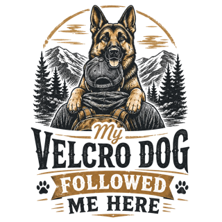My Velcro Dog Followed Me Here — art by Bazzai Studio