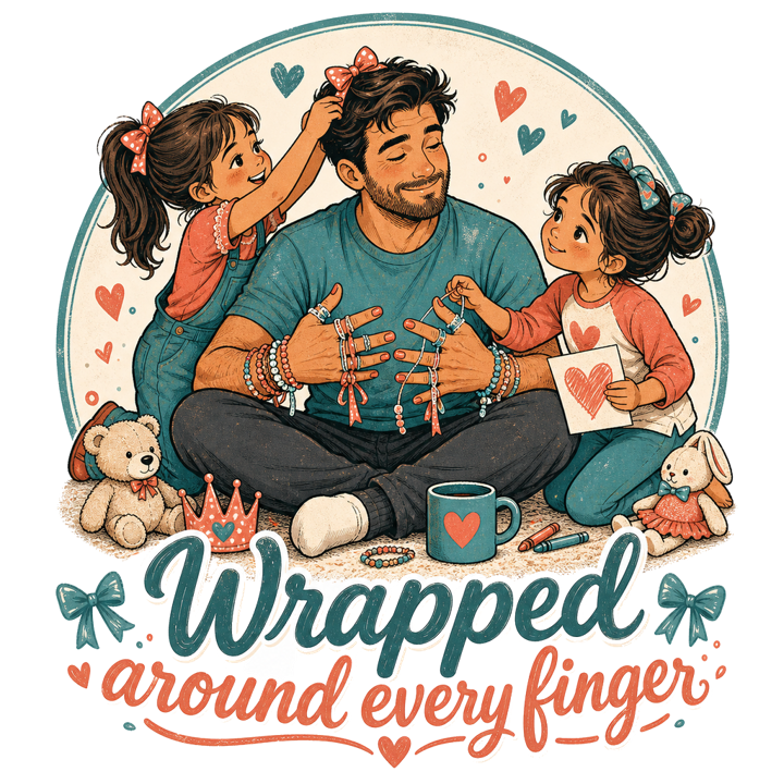 Wrapped around every finger — girl dad life t-shirt design by Bazzai Studio