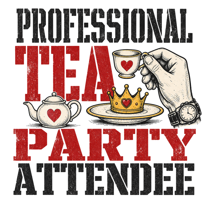 Professional tea party attendee — girldad t-shirt design by Bazzai Studio